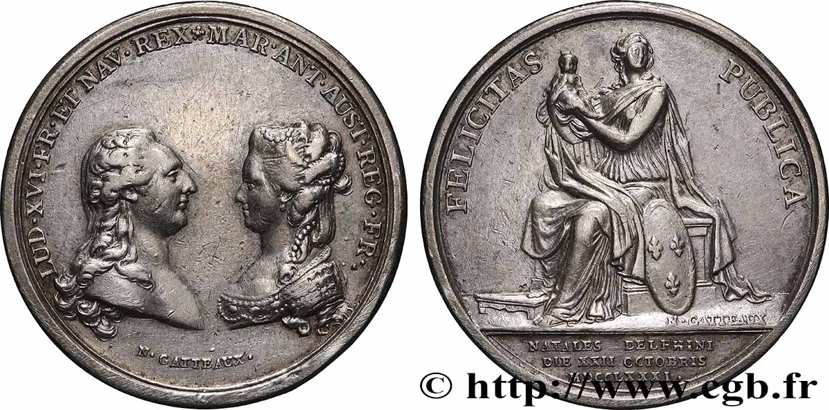 LOUIS XVI Médaille, Naissance du dauphin Louis-Joseph SS