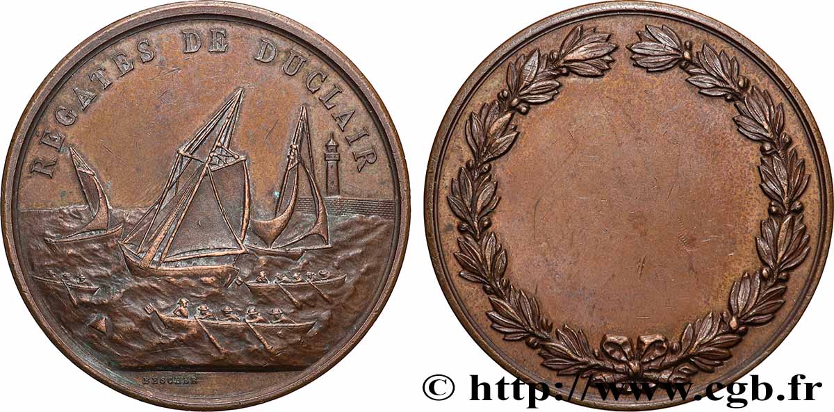 TROISIÈME RÉPUBLIQUE Médaille, Régates de Duclair TTB