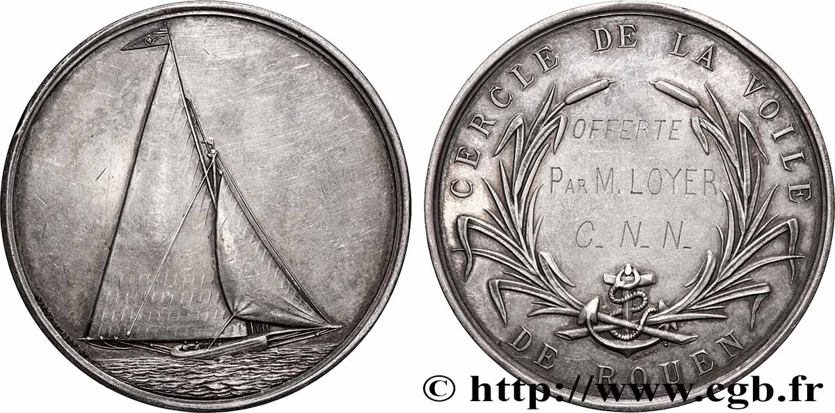 TROISIÈME RÉPUBLIQUE Médaille, Cercle de la Voile TTB
