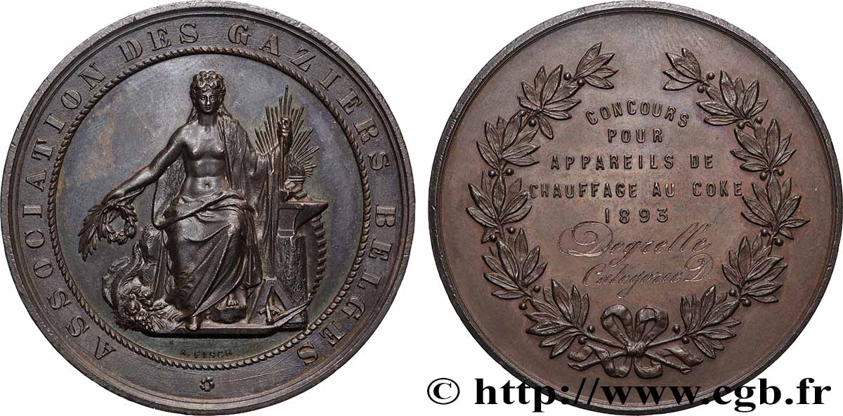 BELGIQUE - ROYAUME DE BELGIQUE - LÉOPOLD II Médaille, Association des gaziers belges SUP