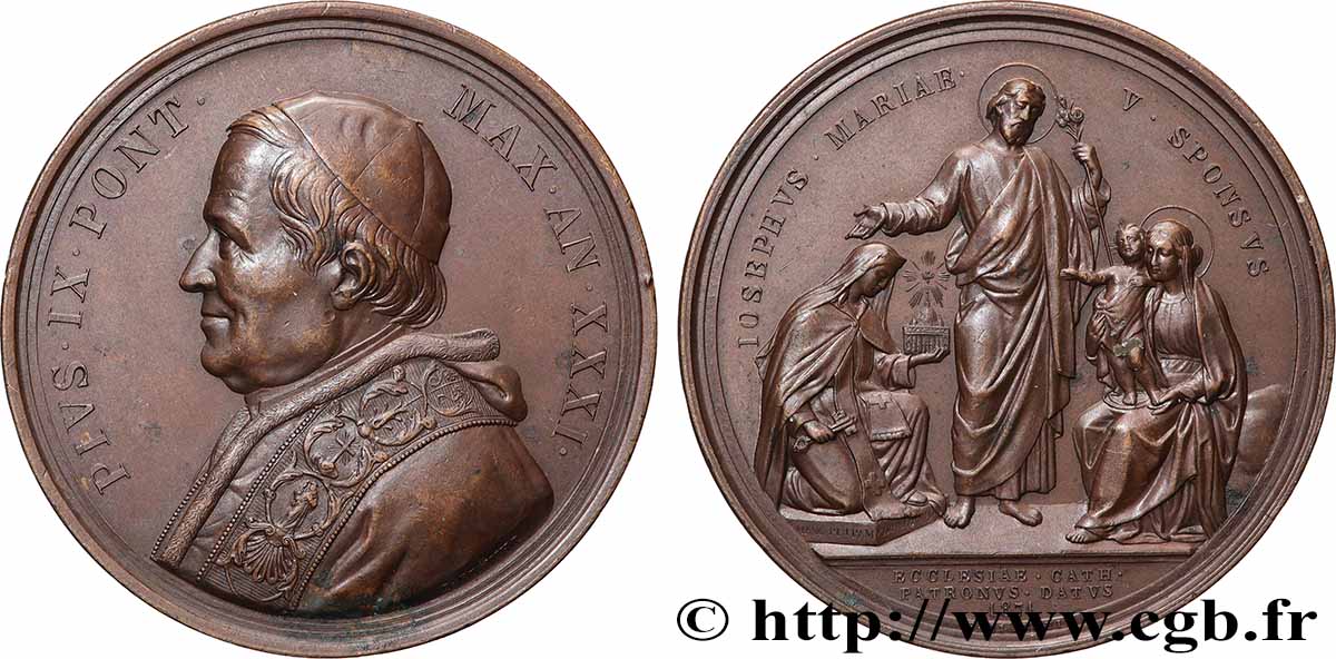 ITALIE - ÉTATS DU PAPE - PIE IX (Jean-Marie Mastai Ferretti) Médaille, l’Église Catholique TTB+