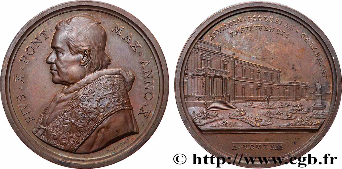 VATICAN - PIE X (Giuseppe Melchiorre Sarto) Médaille, Séminaire Calabrais SUP
