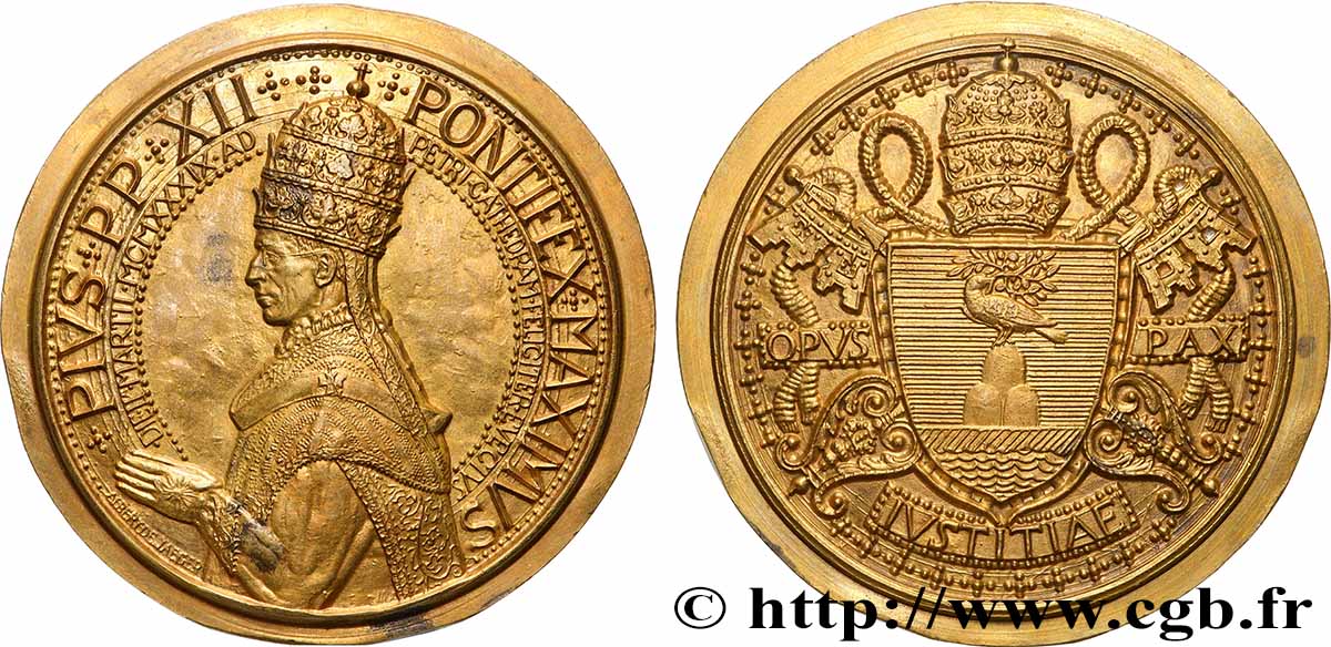 VATICAN - PIE XII (Eugenio Pacelli) Médaille, Opus pax q.SPL