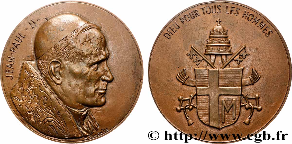 VATICAN AND PAPAL STATES Médaille, Jean-Paul II AU/AU