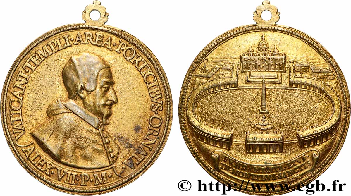 ITALIEN - KIRCHENSTAAT - ALEXANDER VII.(Fabio Chigi) Fonte, Pose de la première pierre du portique de la place Saint Pierre SS