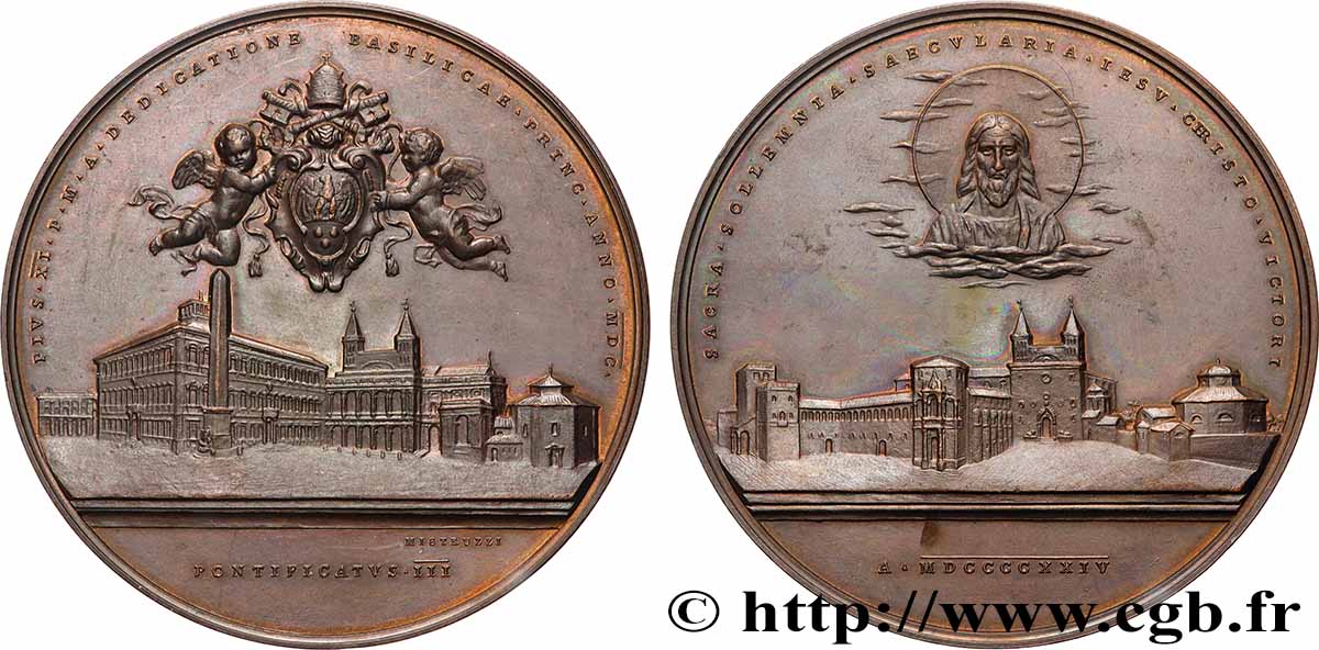 VATIKAN - PIE XI. (Achille Ratti) Médaille, Centenaire de la basilique du Latran VZ