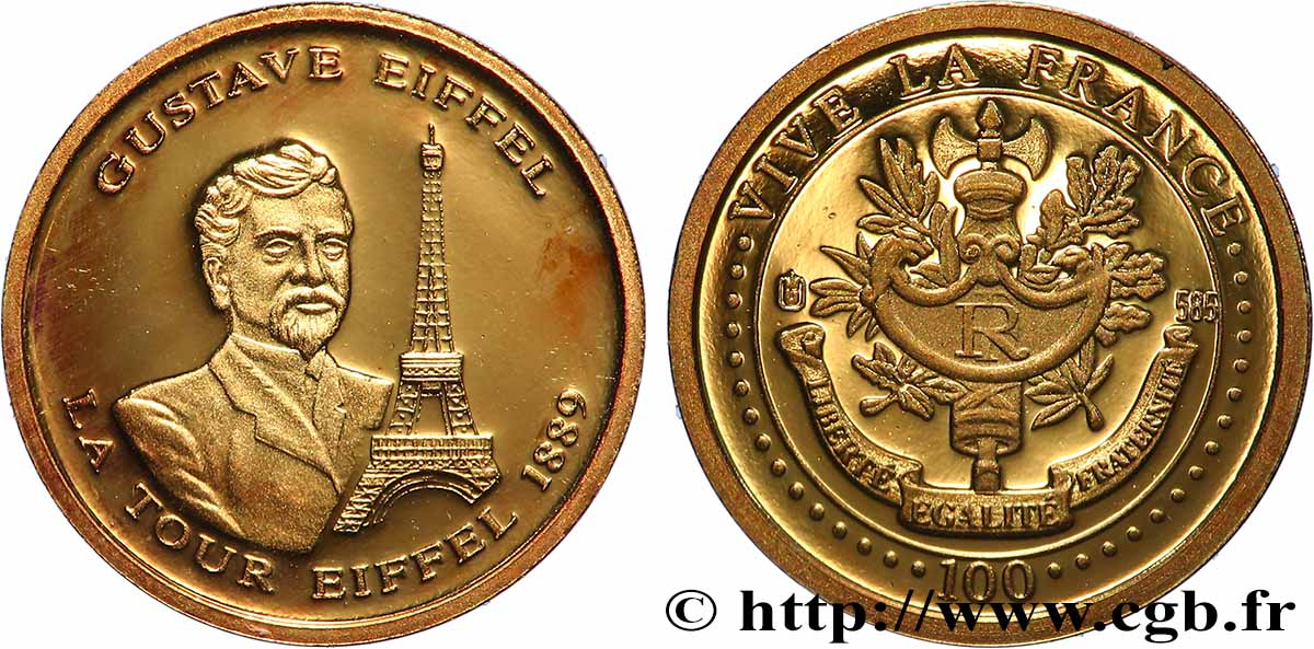 CINQUIÈME RÉPUBLIQUE Médaille, Gustave Eiffel SUP