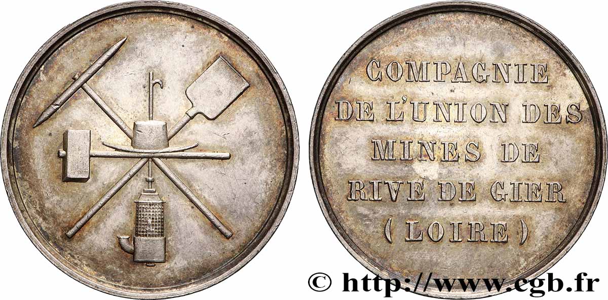 MINES ET FORGES Médaille, Compagnie de l’Union des mines de rive de Gier TTB+