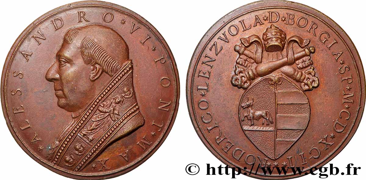 ITALIEN - KIRCHENSTAAT - ALEXANDER VI. (Rodrigo Borgia) Médaille, Intronisation d’Alexandre VI fVZ/VZ