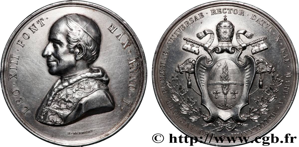 ITALIE - ÉTATS DE L&nbsp;ÉGLISE - LÉON XIII (Vincenzo Gioacchino Pecci) Médaille, Couronnement du pape BB