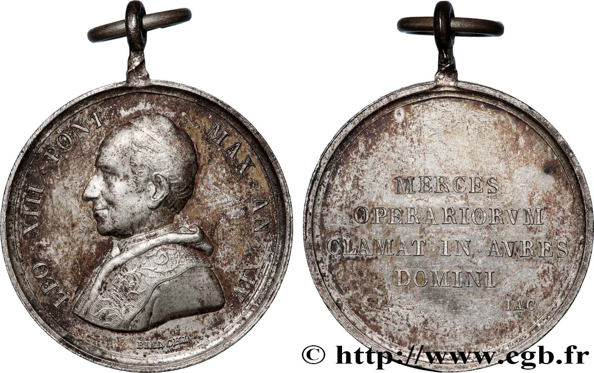 ITALIE - ÉTATS DE L&nbsp;ÉGLISE - LÉON XIII (Vincenzo Gioacchino Pecci) Médaille, Citation de Saint Jacques fVZ