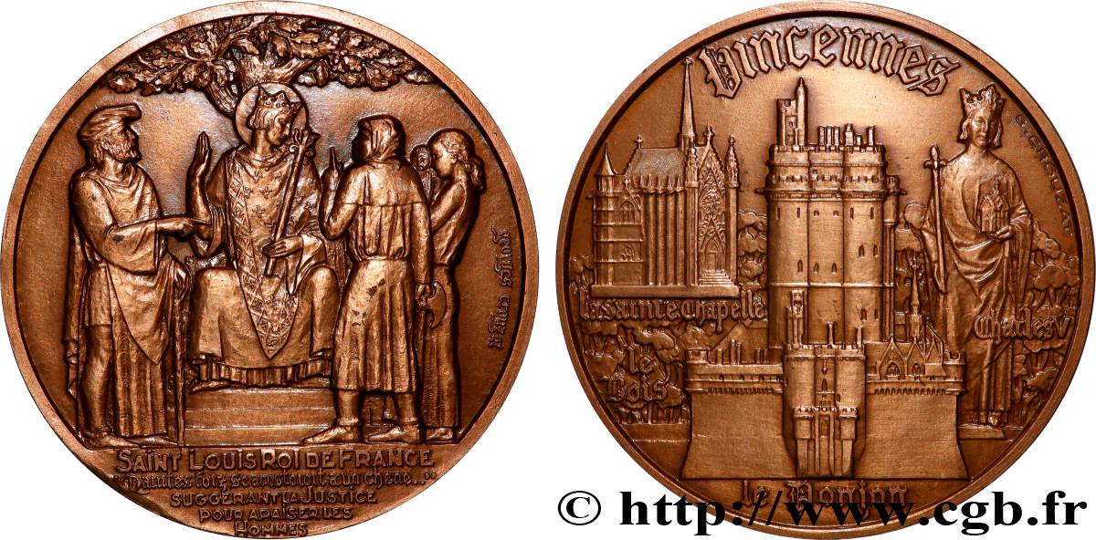 TERCERA REPUBLICA FRANCESA Médaille, Vincennes, son donjon, son bois, La Sainte Chapelle EBC