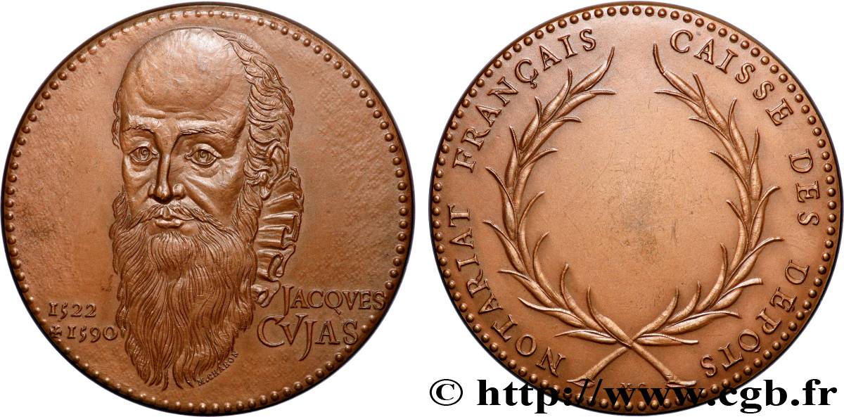 NOTAIRES DU XIXe SIECLE Médaille, Jacques Cujas, Notariat français, caisse des dépôts TTB+