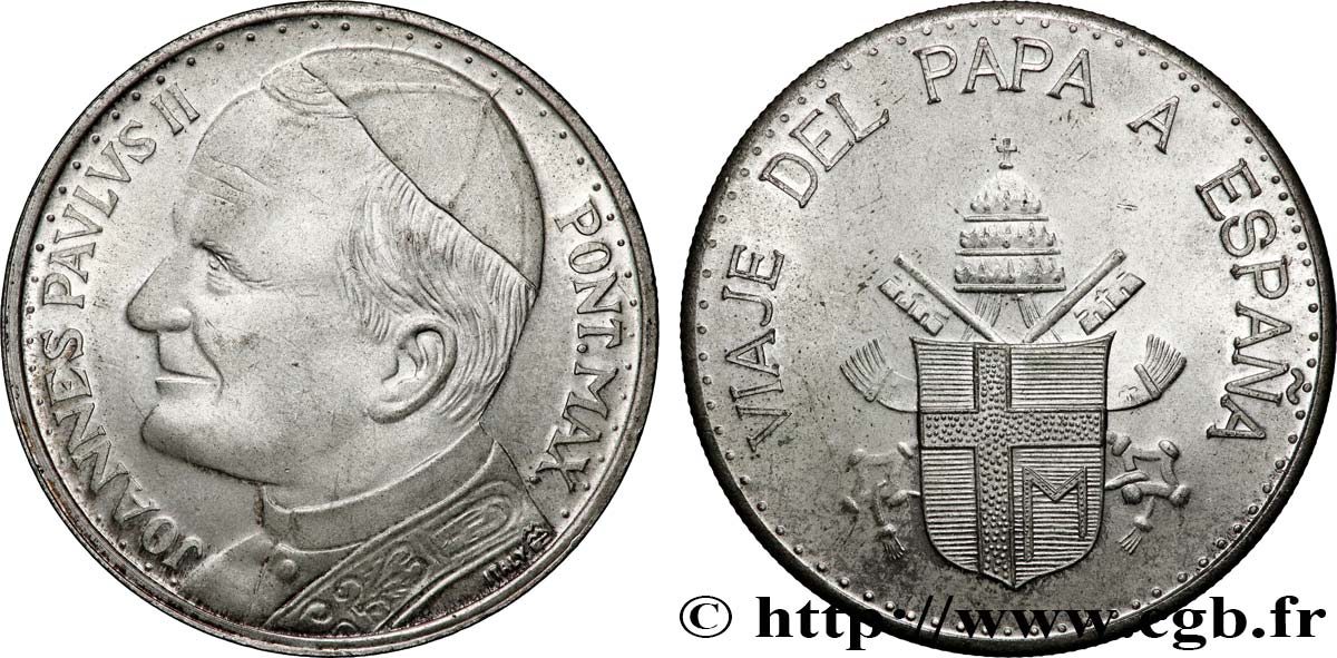 VATIKANSTAAT UND KIRCHENSTAAT Médaille, Voyage de Jean-Paul II en Espagne fVZ