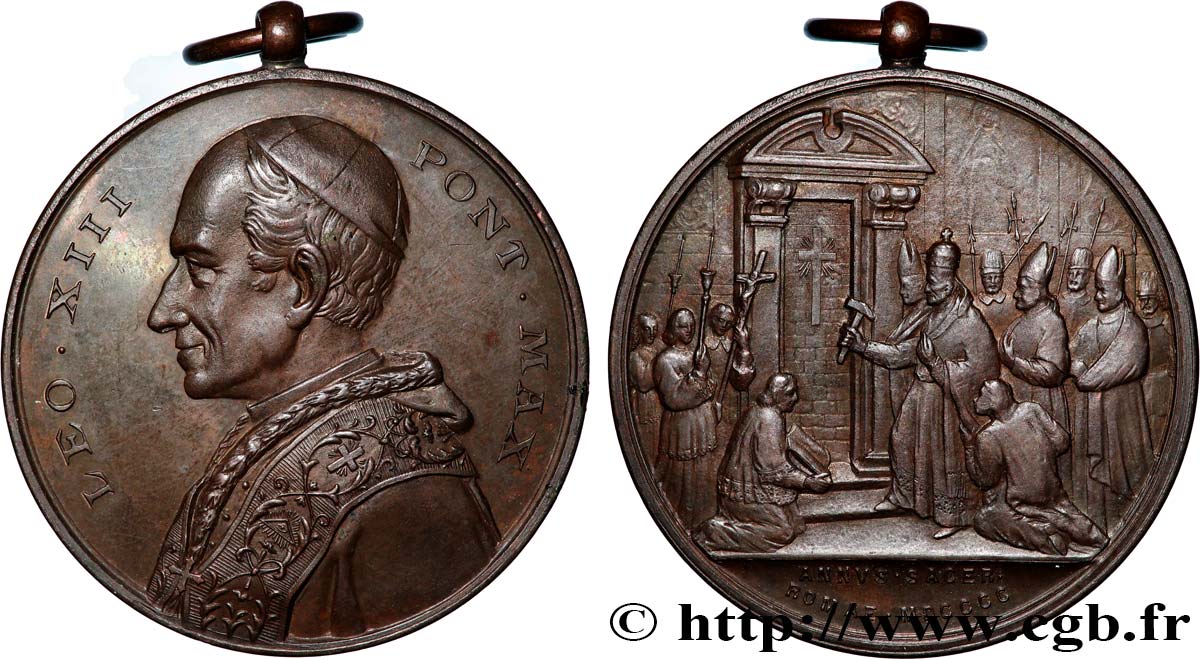 ITALIE - ÉTATS DE L&nbsp;ÉGLISE - LÉON XIII (Vincenzo Gioacchino Pecci) Médaille, Ouverture de la Porte Sainte SPL