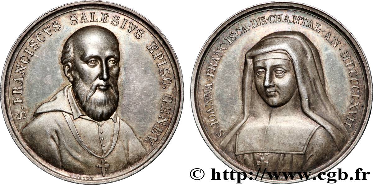 SUISSE Médaille, Saint François de Sales et Sainte Jeanne de Chantal AU