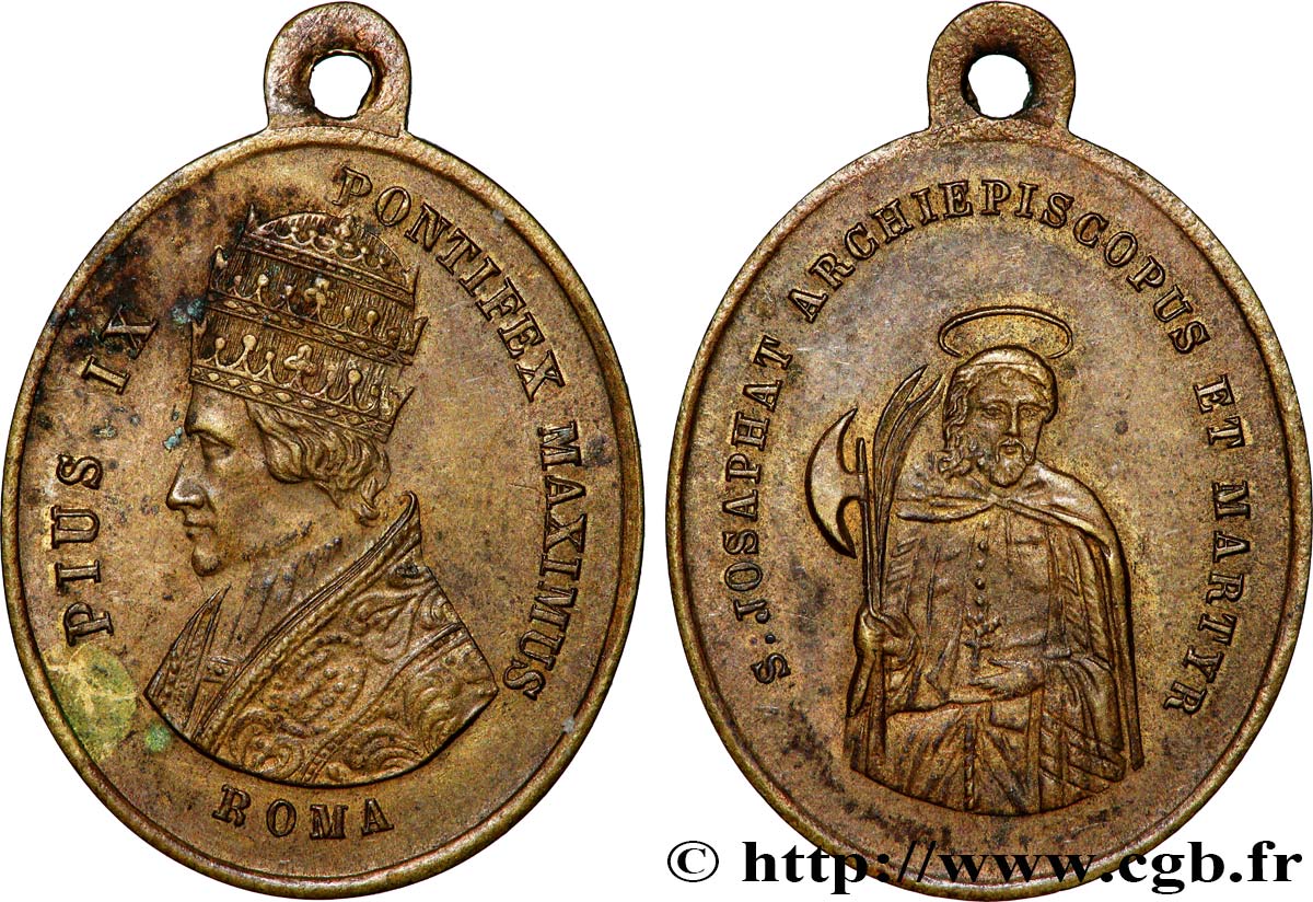 ITALIEN - KIRCHENSTAAT - PIE IX. Giovanni Maria Mastai Ferretti) Médaille, Saint Josaphat SS