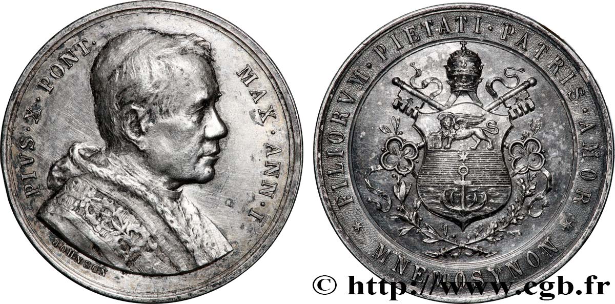 VATICAN - PIE X (Giuseppe Melchiorre Sarto) Médaille, Mnemosynon AU