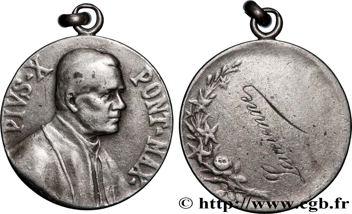 VATICAN - PIE X (Giuseppe Melchiorre Sarto) Médaille de baptême TTB