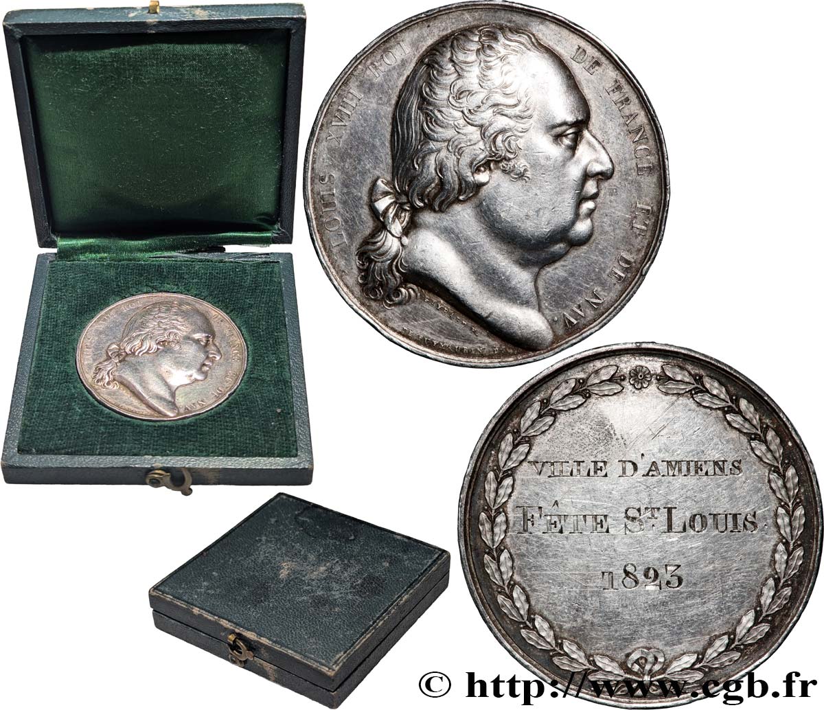 LUDWIG XVIII Médaille, Fête Saint Louis SS