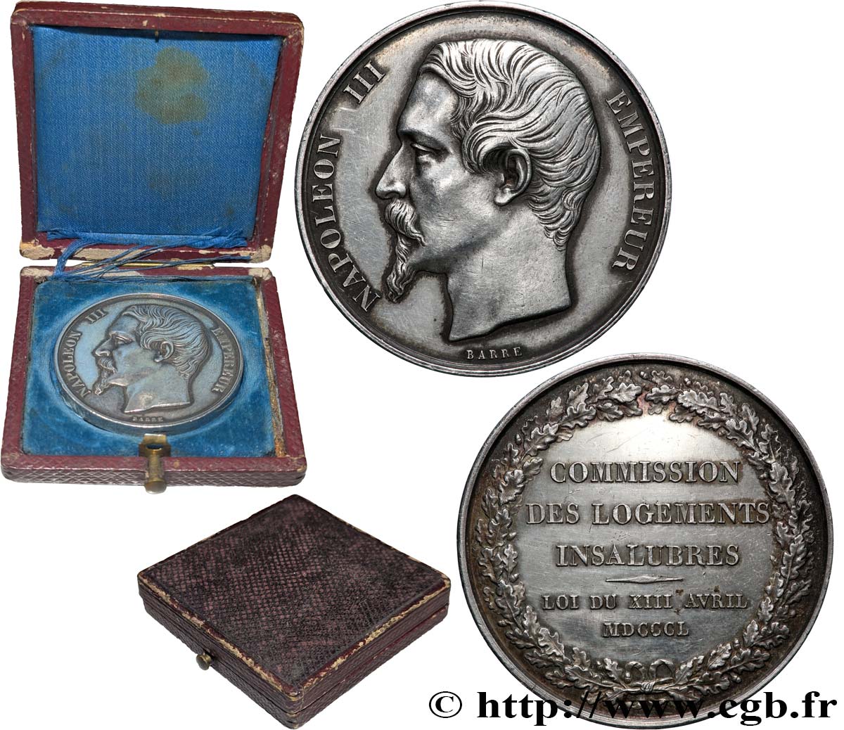SECOND EMPIRE Médaille, Commission des logements insalubres TTB