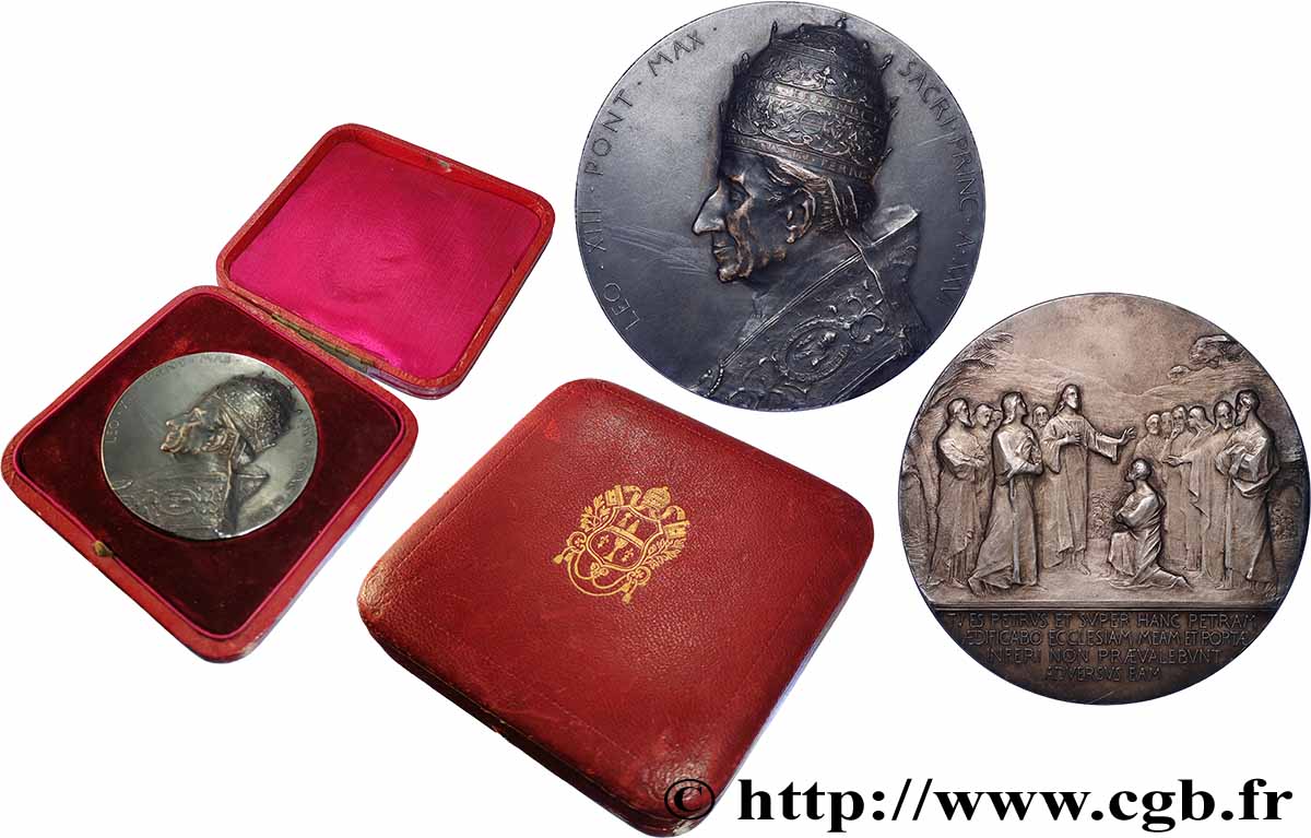 ITALIE - ÉTATS DE L&nbsp;ÉGLISE - LÉON XIII (Vincenzo Gioacchino Pecci) Médaille, 25e anniversaire de l’élection pontificale q.SPL/SPL