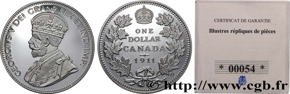 CINQUIÈME RÉPUBLIQUE Médaille, Reproduction monnaie, 1 dollar Canada BE