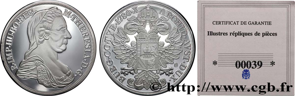 CINQUIÈME RÉPUBLIQUE Médaille, Reproduction monnaie, 1 Thaler Marie-Thérèse BE