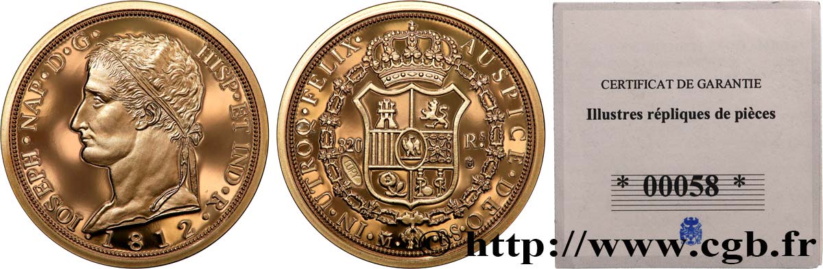 CINQUIÈME RÉPUBLIQUE Médaille, Reproduction monnaie, 100 francs or Napoléon III, tête laurée BE