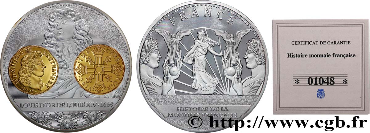 CINQUIÈME RÉPUBLIQUE Médaille, Histoire de la monnaie française, Louis d’or SPL