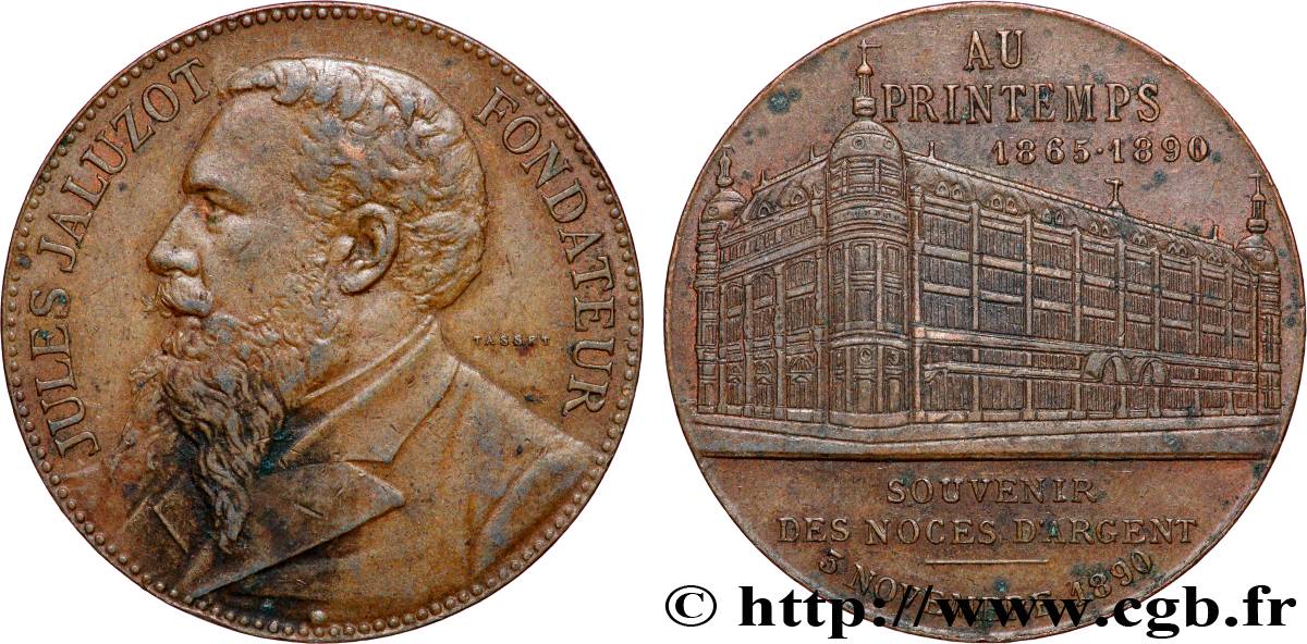 SOCIÉTÉS COMMERCIALES Médaille, Au Printemps, 20e anniversaire TB+