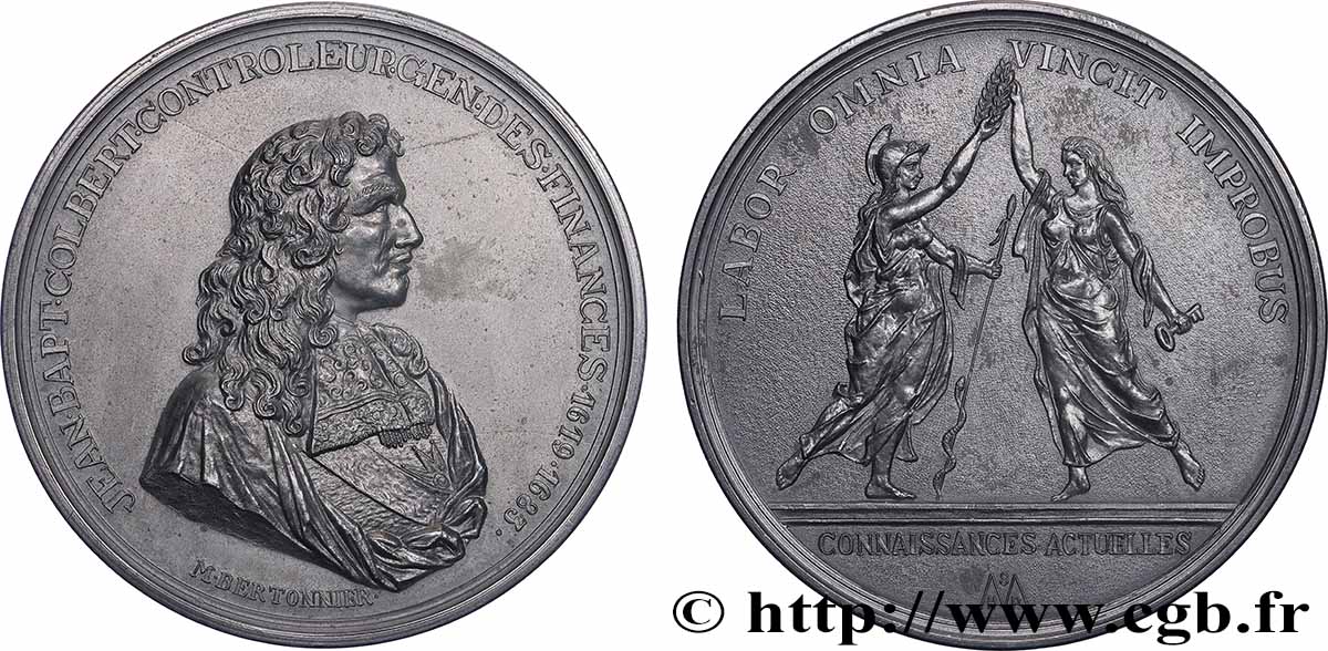 V REPUBLIC Médaille, Tricentenaire de la mort de Jean-Baptiste Colbert AU/AU