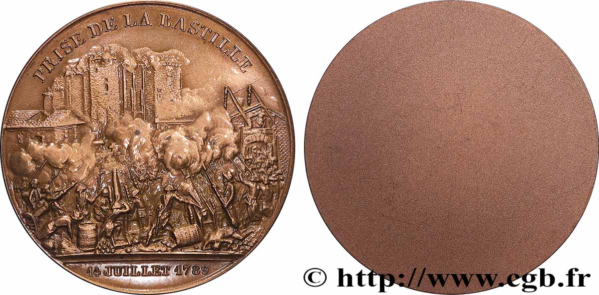 LOUIS XVI Médaille uniface, Siège de la Bastille, refrappe SPL