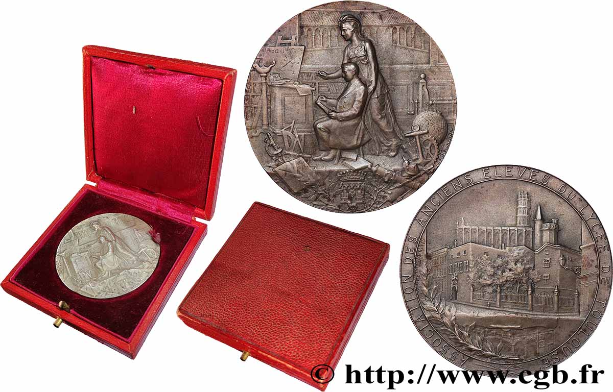 TROISIÈME RÉPUBLIQUE Médaille, Association des anciens élèves du Lycée de Toulouse TTB+