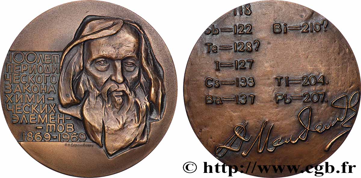 SCIENCES & SCIENTIFIQUES Médaille, Dmitri Mendeleïev SUP