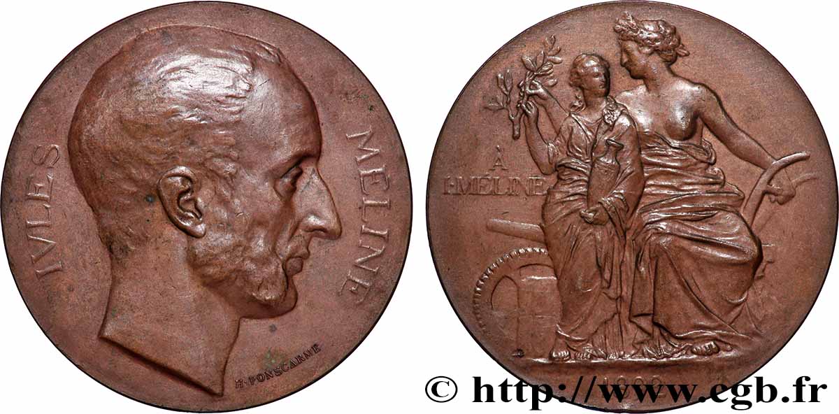 TROISIÈME RÉPUBLIQUE Médaille, Jules Méline TTB