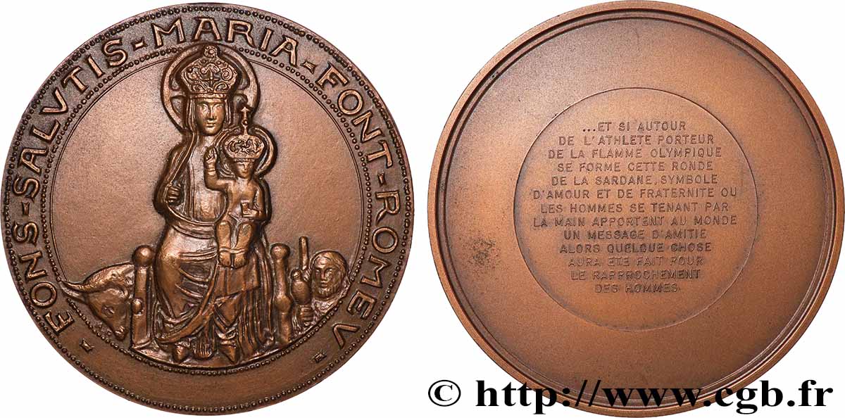 CINQUIÈME RÉPUBLIQUE Médaille, Vierge de Font-Romeu SUP