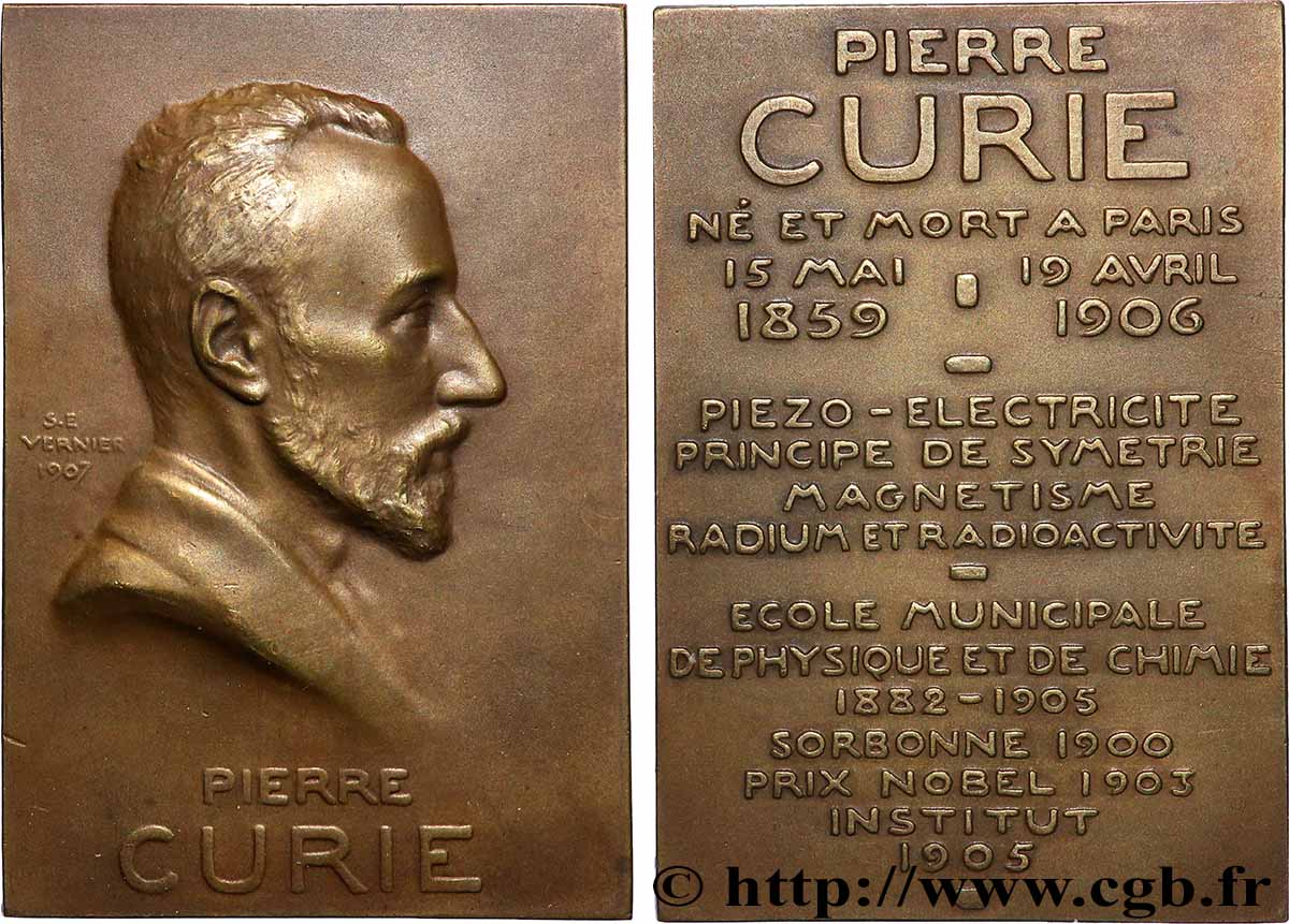 III REPUBLIC Plaque, Pierre Curie AU