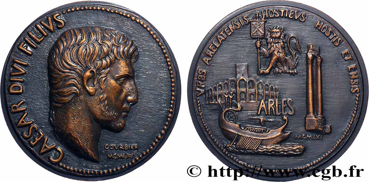 CINQUIÈME RÉPUBLIQUE Médaille, Bi-millénaire de la création d’Arles par Auguste SPL