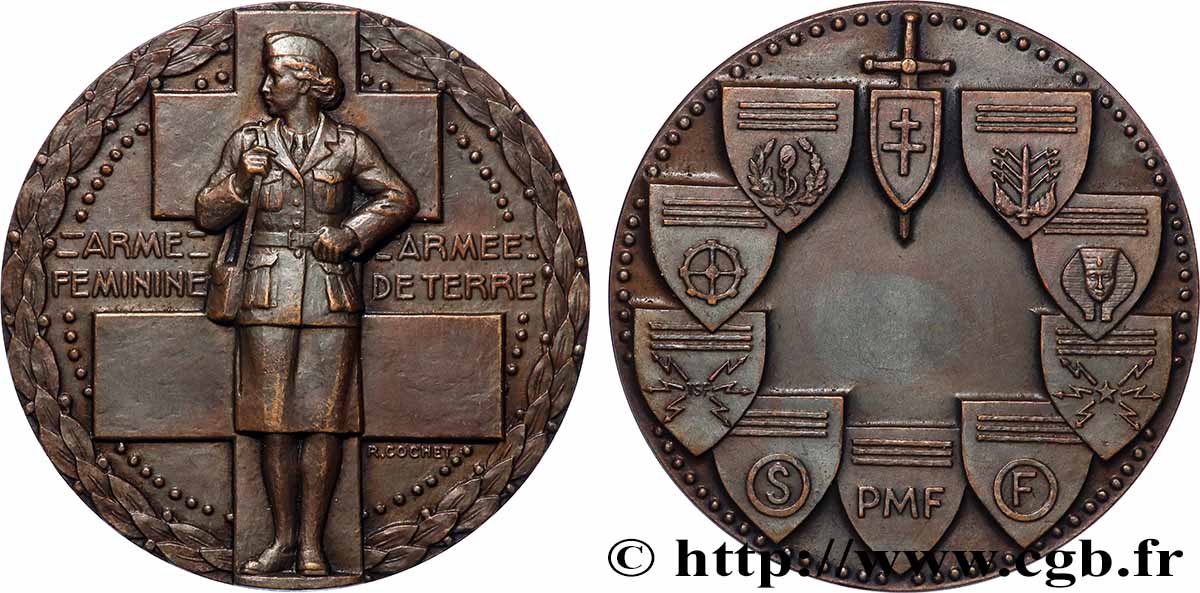 III REPUBLIC Médaille, Armée féminine, Armée de terre AU