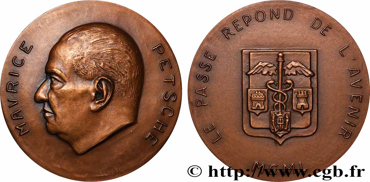 IV REPUBLIC Médaille, Maurice Petsche AU
