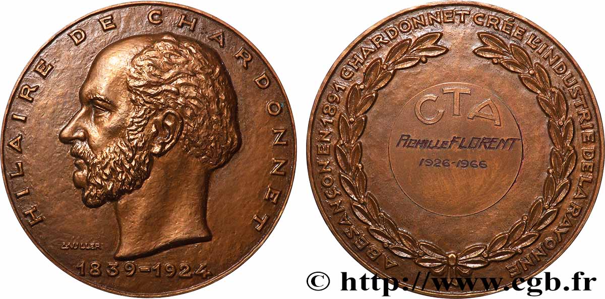 CINQUIÈME RÉPUBLIQUE Médaille, Hilaire de Chardonnet SUP
