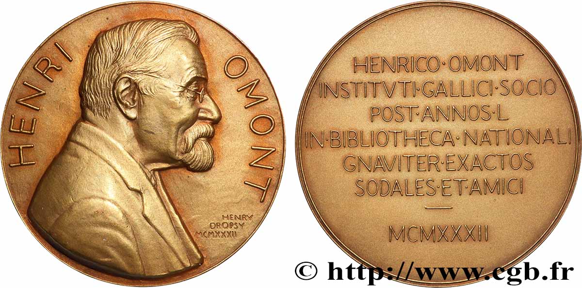 DRITTE FRANZOSISCHE REPUBLIK Médaille, Henri Omont VZ