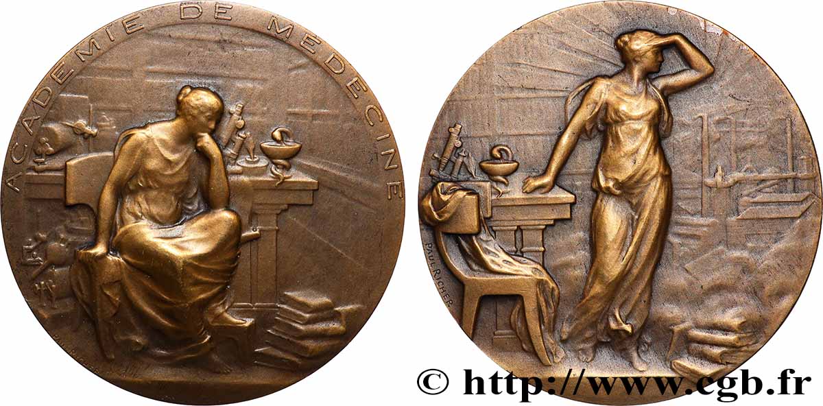 TROISIÈME RÉPUBLIQUE Médaille, Académie de médecine TTB+
