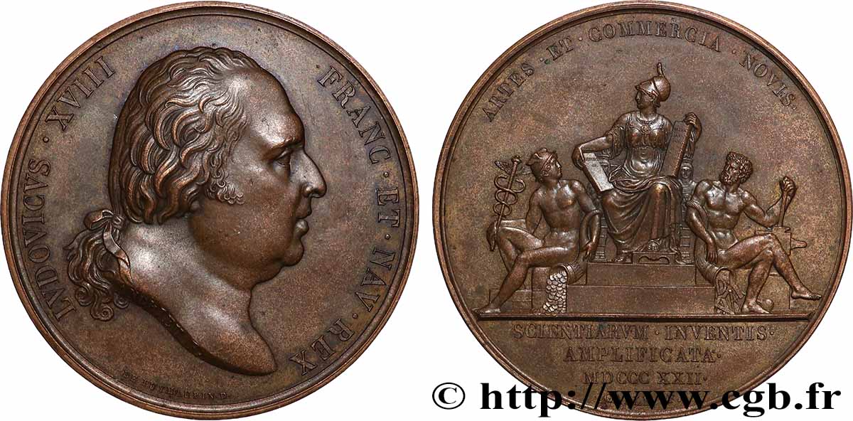 LOUIS XVIII Médaille, Hommage à la science, au commerce et à l’industrie SUP