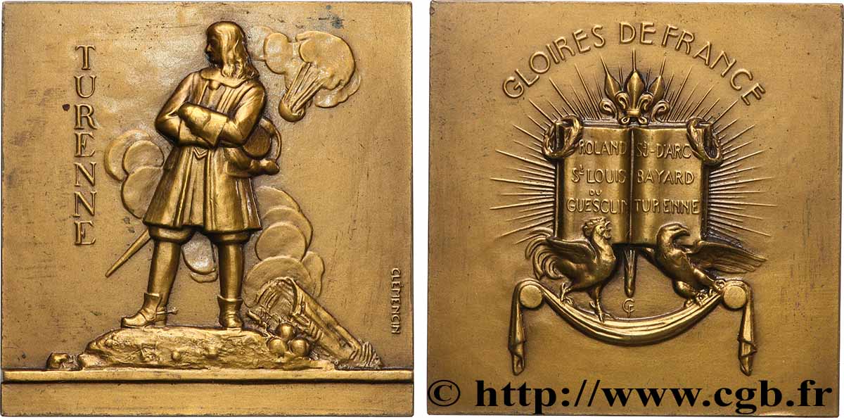 PROVISORY GOVERNEMENT OF THE FRENCH REPUBLIC Plaquette, Turenne, Gloires de France q.SPL
