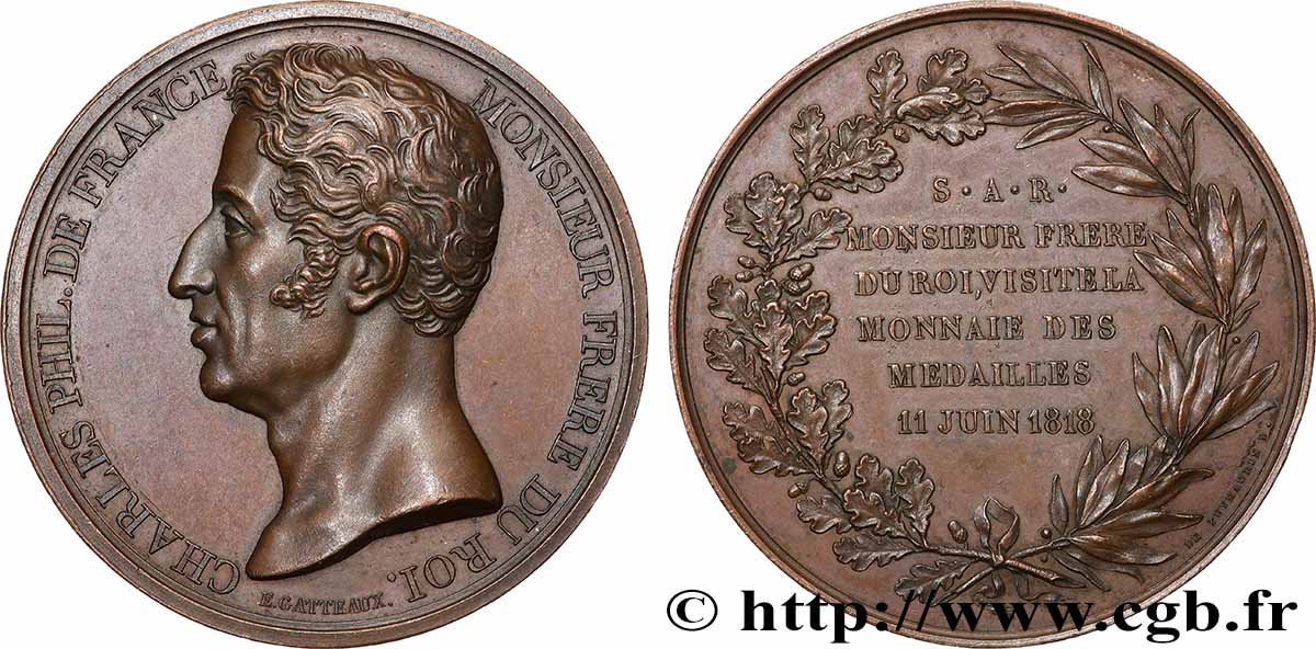 LUIGI XVIII Médaille, Visite du futur Charles X SPL