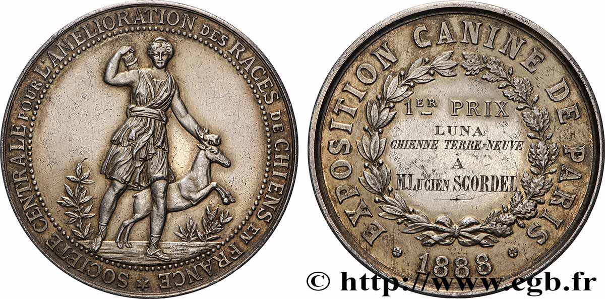 III REPUBLIC Médaille, Exposition canine AU