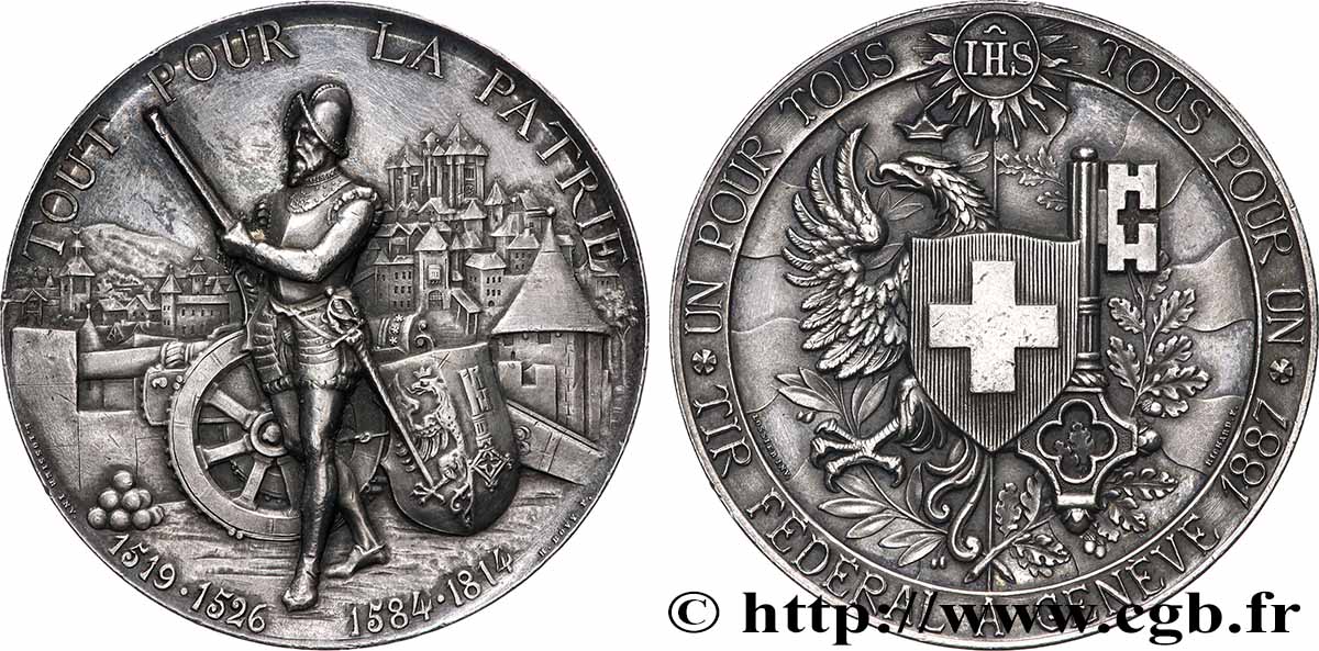 SUISSE Médaille, Tir Fédéral de Genève TTB