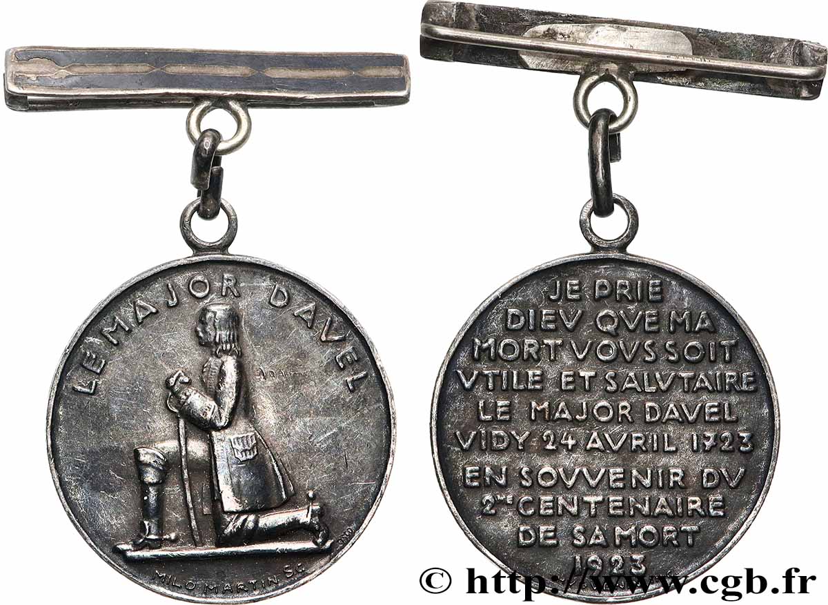 SUISSE - CONFÉDÉRATION HELVÉTIQUE Médaille, Bicentenaire de la mort du Major Davel TTB